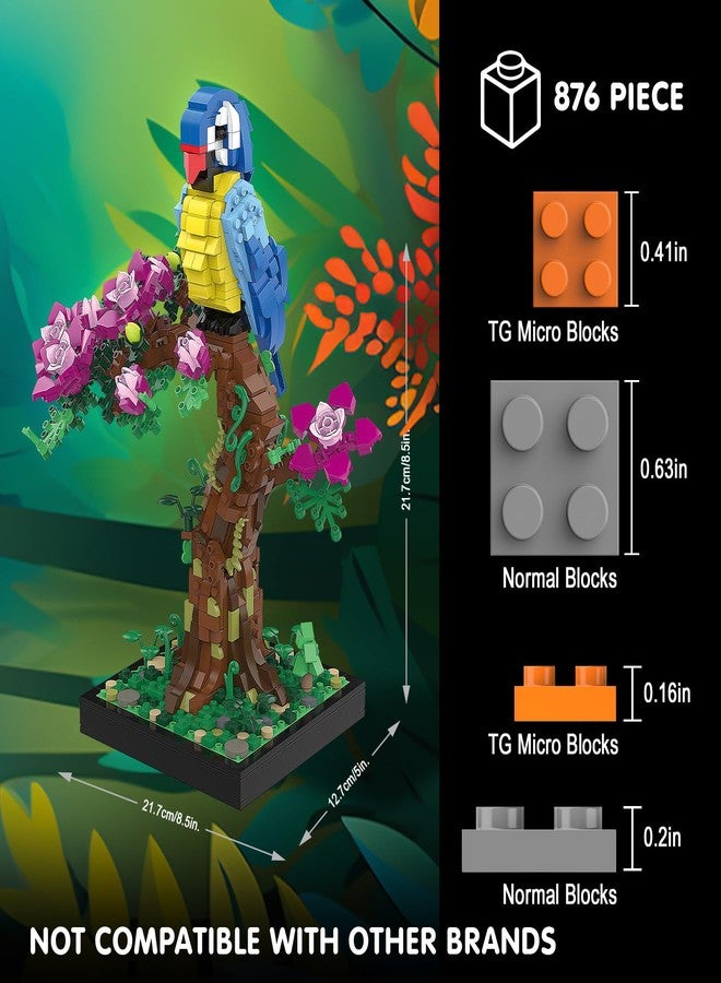 TG BLOCKS Micro Brick Flower Parrot Toy Building Sets, Home Decor and Office Art Creative Gift, DIY Plant Model for Adults, for Teens Ages 8+ Kids - Image 2